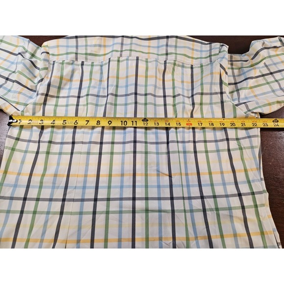 Mizzen Main Shirt Mens X-Large Trim Fit Made in USA Blue Green Yellow - Picture 5 of 6